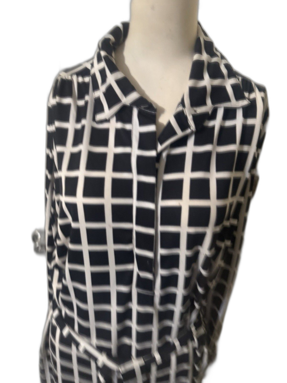 AA Studio Black and White Checked Dress Women Size 12